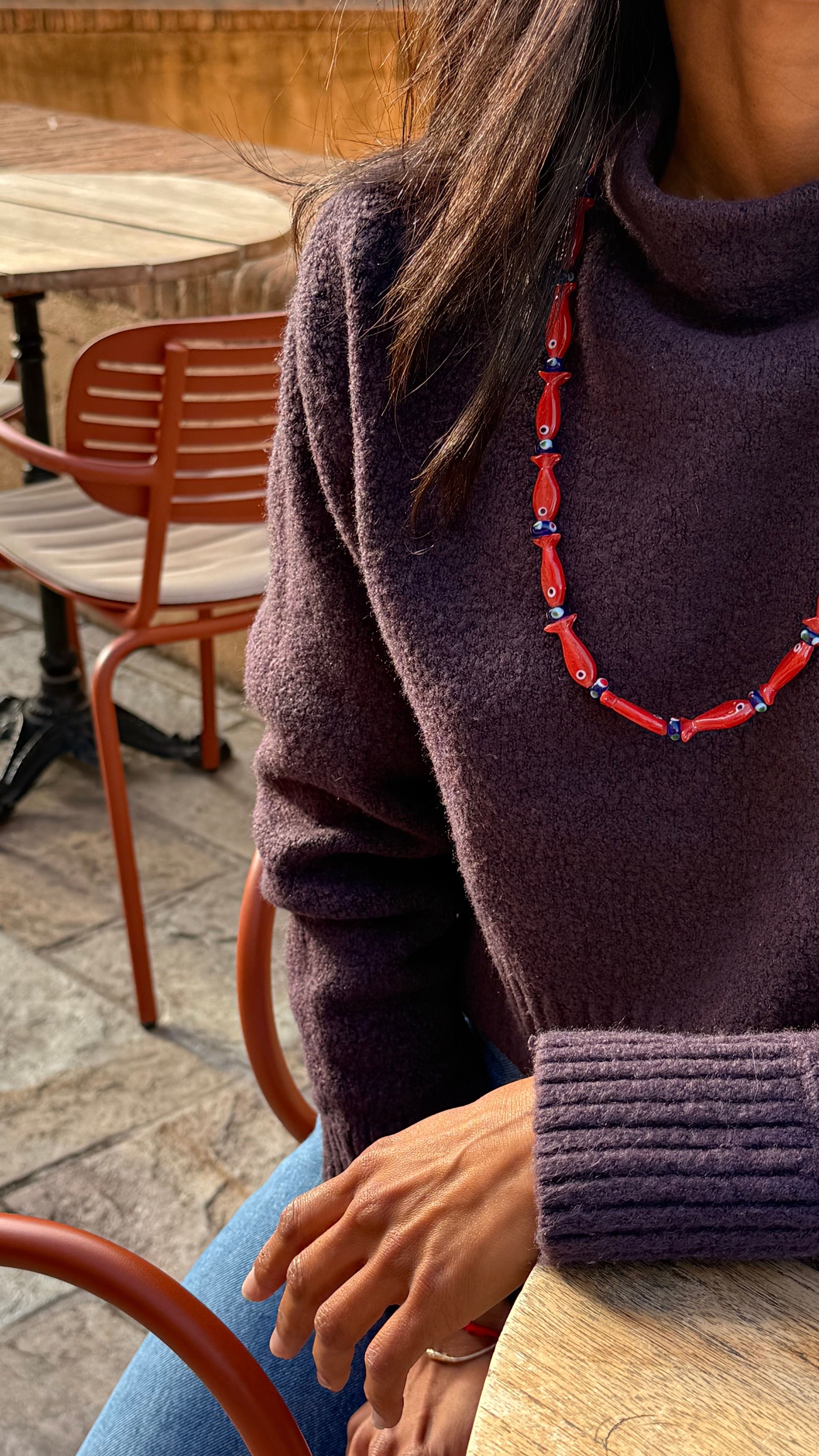 Collier Poisson Rouge